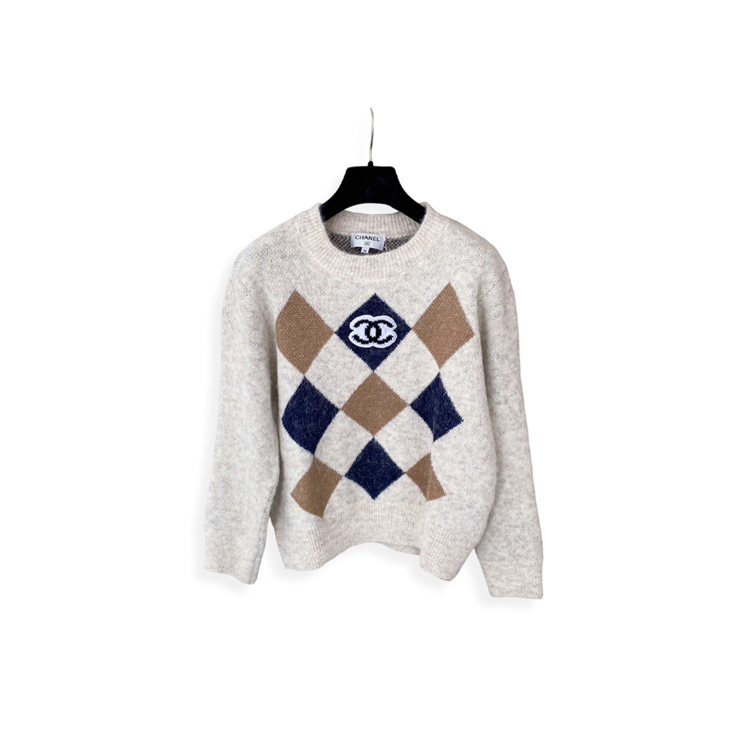 CHANEL DIAMOND PATTERN PULLOVER SWEATER 